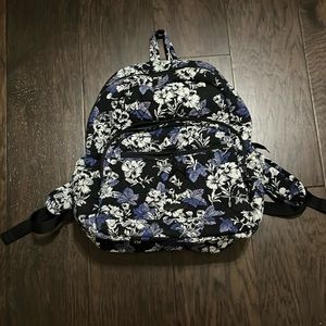 Black, Blue, and White Vera Bradley small backpack